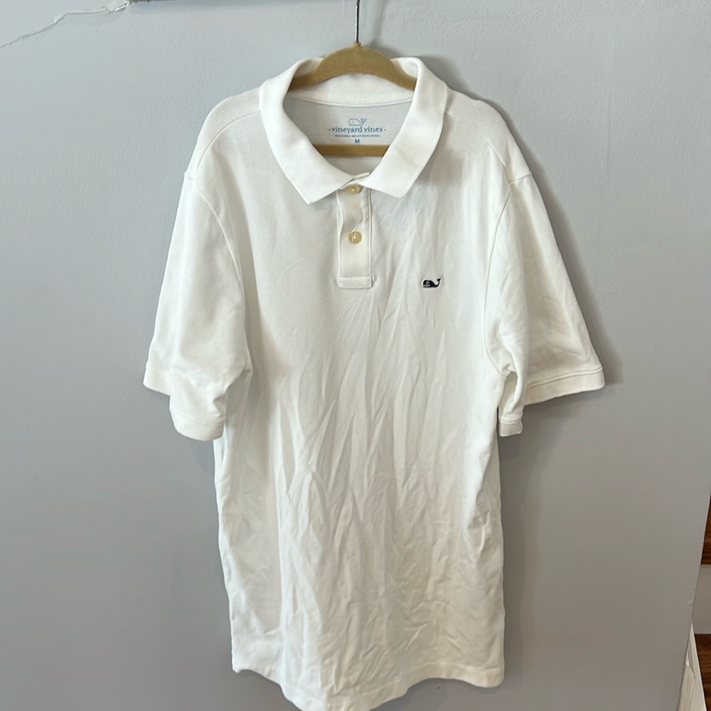 Boys SZ M VINEYARD VINES White short sleeve polo shirt
